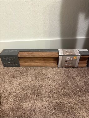 Belle Maison Floating Wood Ledge Shelf - Natural Wood